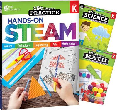 180 Days Steam, Science, & Math Grade K: 3-Book Set