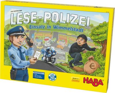 Lese-Polizei-Einsatz in Wimmelstadt (Kinderspiel)