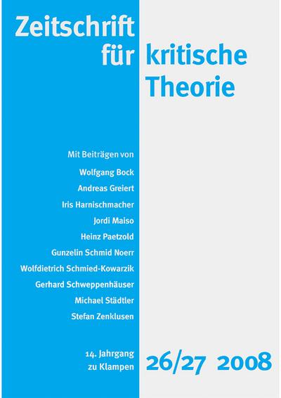Zeitschrift für kritische Theorie / Zeitschrift für kritische Theorie, Heft 26/27
