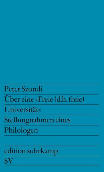 Über eine »Freie (d.h. freie) Universität«
