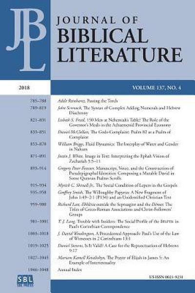 Journal of Biblical Literature 137.4 (2018)