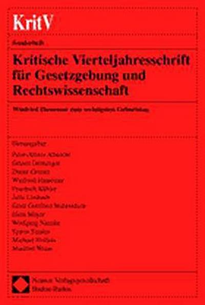 Kritische Vierteljahresschrift für Gesetzgebung und Rechtswissenschaft