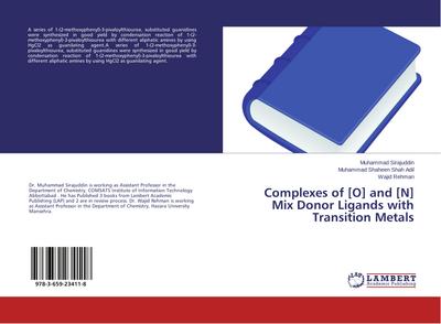 Complexes of [O] and [N] Mix Donor Ligands with Transition Metals