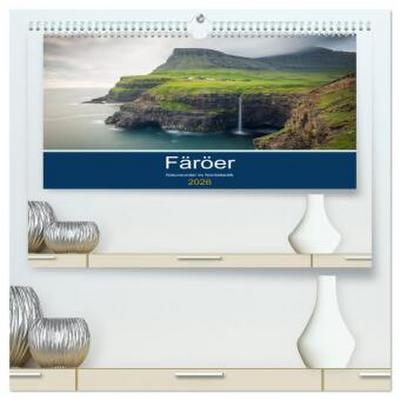 Färöer - Naturwunder im Nordatlantik (hochwertiger Premium Wandkalender 2026 DIN A2 quer), Kunstdruck in Hochglanz