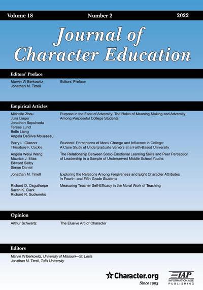 Journal of Character Education Volume 18 Number 2  2022