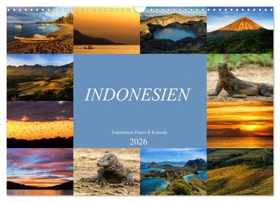Indonesien - Inselparadies Flores & Komodo (Wandkalender 2026 DIN A3 quer), CALVENDO Monatskalender
