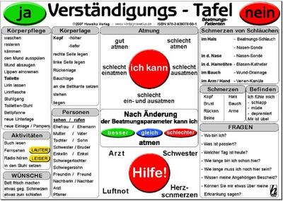 Verständigungs-Tafel - Beatmungs-Patienten