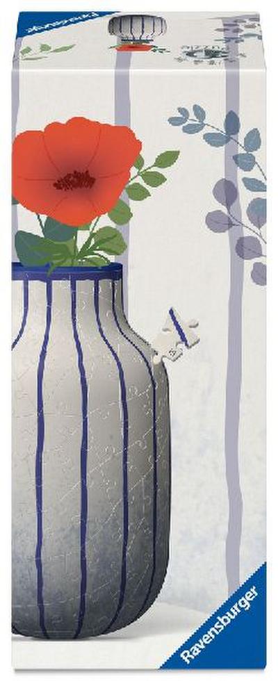 3D Puzzle Vase Stripes Blue