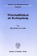 Wirtschaftlichkeit als Rechtsprinzip.