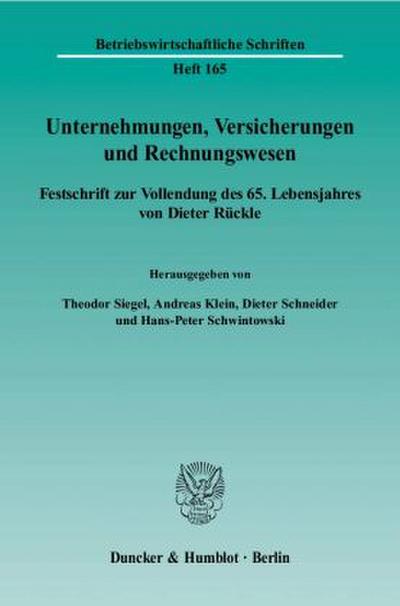 Unternehmungen, Versicherungen und Rechnungswesen.