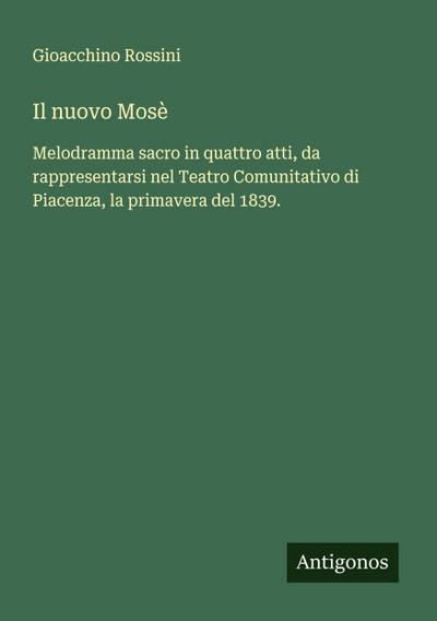 Il nuovo Mosè