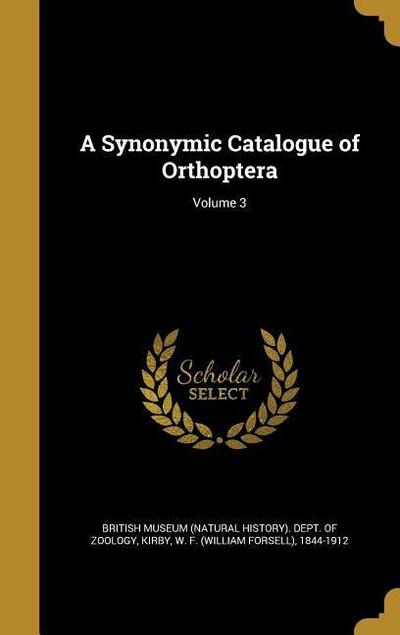 SYNONYMIC CATALOGUE OF ORTHOPT