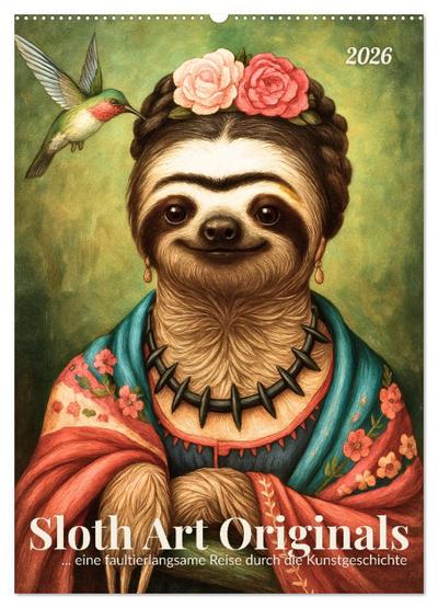 Sloth Art Originals ... eine faultierlangsame Reise durch die Kunstgeschichte (Wandkalender 2026 DIN A2 hoch), CALVENDO Monatskalender