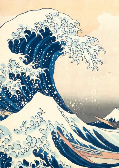 Notizbuch A4 liniert - 100 Seiten Soft Cover - Hokusai: Die große Welle vor Kanagawa