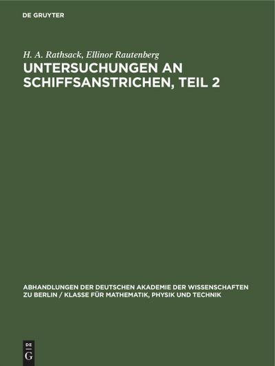 Untersuchungen an Schiffsanstrichen, Teil 2