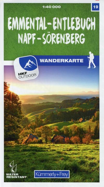 Kümmerly+Frey Wanderkarte 19 Emmental, Entlebuch 1:40.000