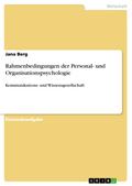 Rahmenbedingungen der Personal- und Organisationspsychologie