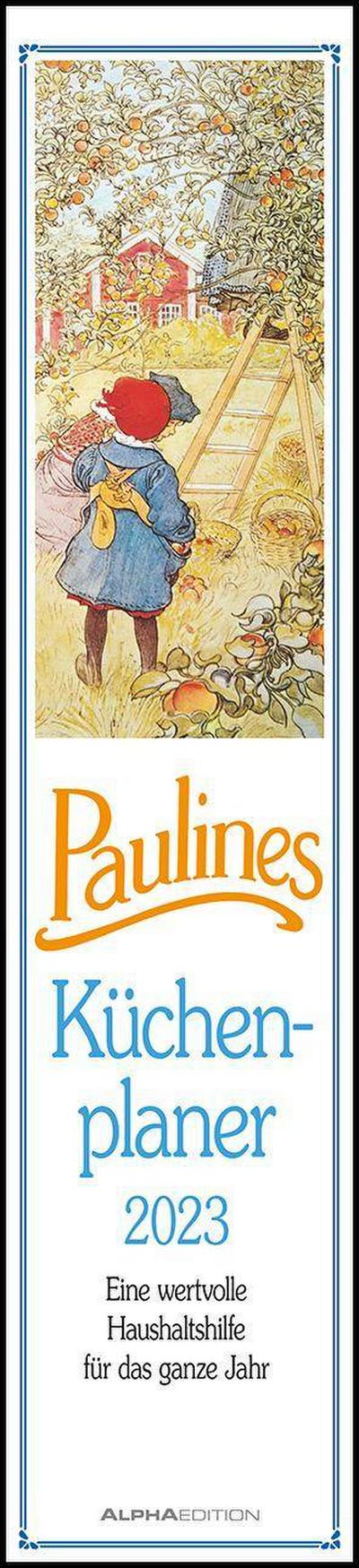Paulines Küchenplaner 2023 - Streifenplaner - Wandplaner - Küchen-Kalender - 11,3x49,5