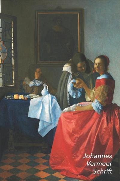 Johannes Vermeer Schrift: Dame en Twee Heren (Dame met het Wijnglas) Artistiek Dagboek Ideaal Voor School, Studie, Recepten of Wachtwoorden Stij