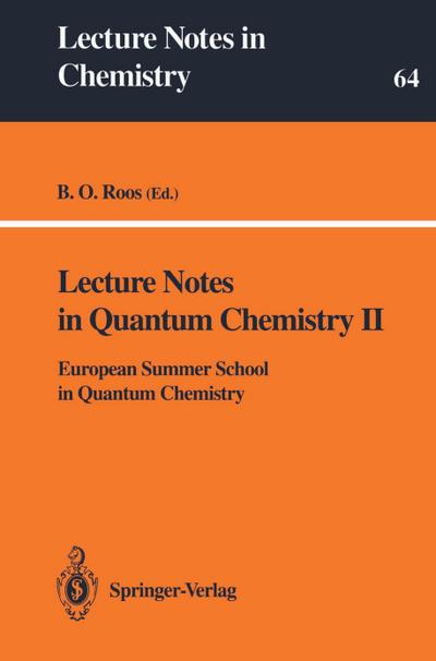 Lecture Notes in Quantum Chemistry II