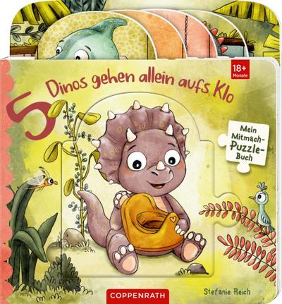Mein Mitmach-Puzzle-Buch: 5 Dinos gehen allein...