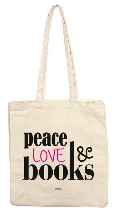 Stofftasche ’Peace Love Books’