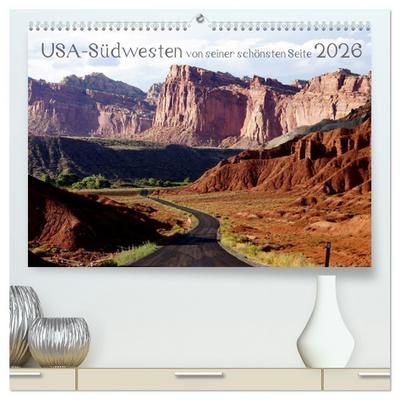 USA-Südwesten von seiner schönsten Seite 2026 (hochwertiger Premium Wandkalender 2026 DIN A2 quer), Kunstdruck in Hochglanz