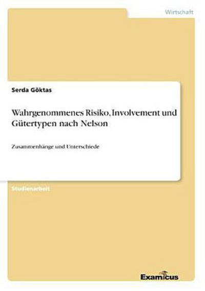 Wahrgenommenes Risiko, Involvement und Gütertypen nach Nelson