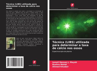 Técnica (LIBS) utilizada para determinar a taxa de cálcio nos ossos