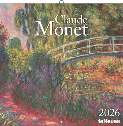 NEUMANNVERLAGE -  Claude Monet 2026 Broschürenkalender, 30x30cm, Wandkalender mit Kunstwerken von Claude Monet, internationalen Feiertagen und Mondphasen, viel Platz für Notizen