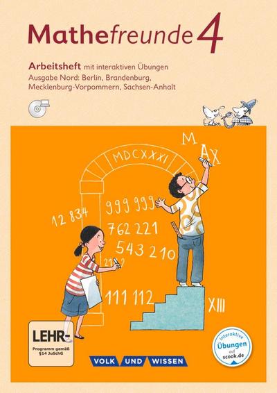 Mathefreunde 4. Schuljahr - Nord - Arbeitsheft mit interaktiven Übungen auf scook.de