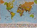 World pol. flat lam. map mi Scale: 1/60M: laminiert, mit Flaggen, englisch