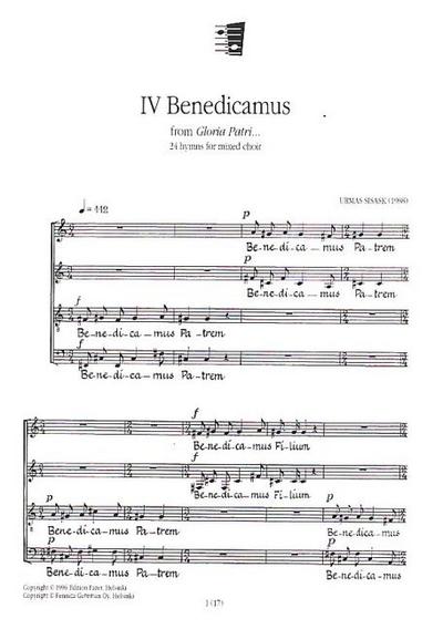 Benedicamus from Gloria Patrifor mixed chorus