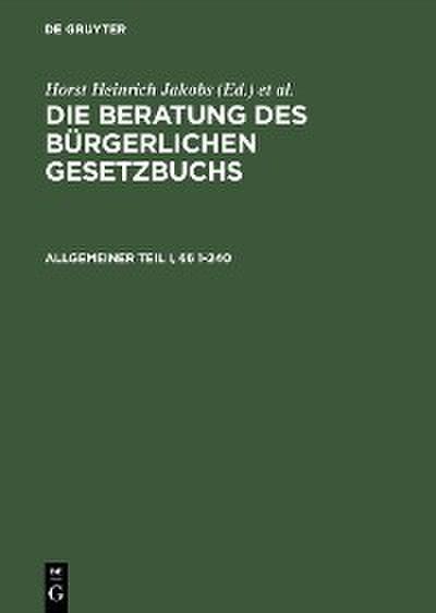 Allgemeiner Teil I und II,§§ 1-240