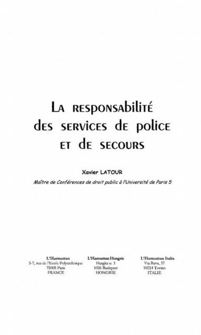 Responsabilite des services depolice et