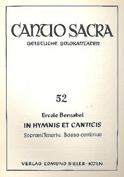 In hymnis et canticis fü Sopran(Tenor) und Bc