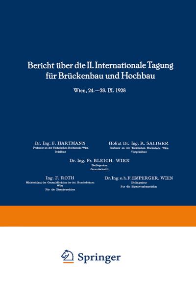 Bericht über die II. Internationale Tagung für Brückenbau und Hochbau / Report of the 2nd International Congress for Bridge- and Structural Engineering / Compte-Rendu du 2me Congrès International de Construction des Ponts et Charpentes