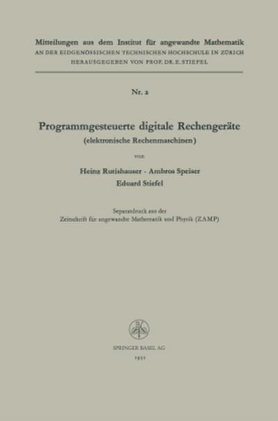 Programmgesteuerte digitale Rechengeräte (elektronische Rechenmaschinen)