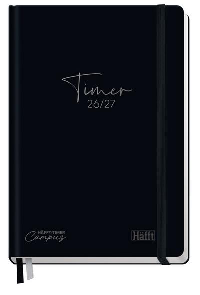 Häfft-Timer Campus 26/27 A5 - Studentenkalender EM [Black Edition]