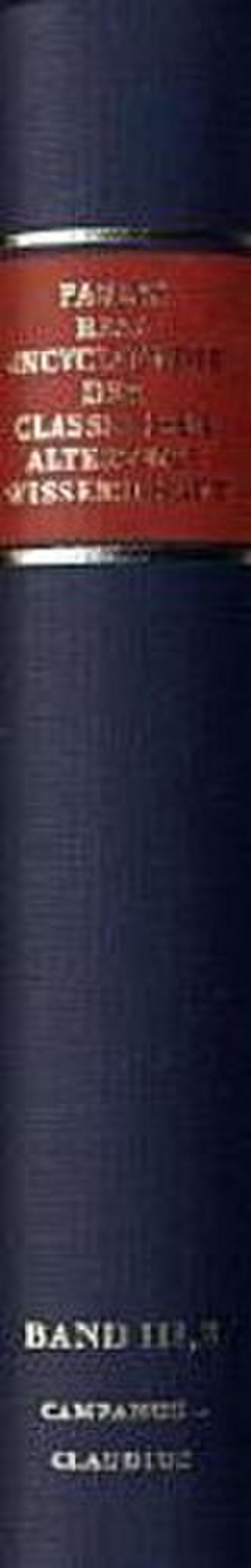 Paulys Realencyclopädie der classischen Altertumswissenschaft Realencyclopädie der classischen Altertumswissenschaft; .. 6.Halbbd.