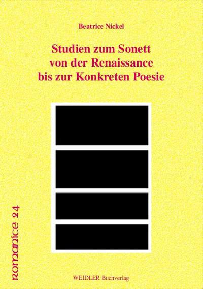 Studien zum Sonett von der Renaissance bis zur Konkreten Poesie