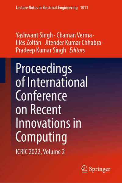 Proceedings of International Conference on Recent Innovations in Computing