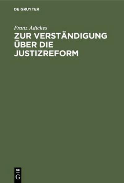 Zur Verständigung über die Justizreform