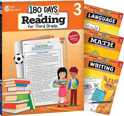 180 Days(tm) Reading, Math, Writing, & Language for Grade 3: 4-Book Set