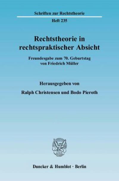 Rechtstheorie in rechtspraktischer Absicht