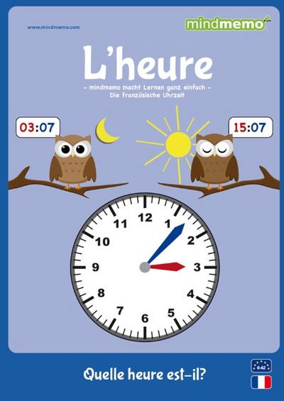 mindmemo Lernfolder - L’HEURE - Französisch lernen Uhrzeit für Kinder