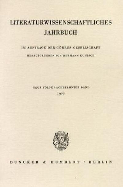 Literaturwissenschaftliches Jahrbuch.. Bd.18/1978