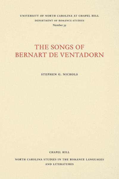 The Songs of Bernart de Ventadorn