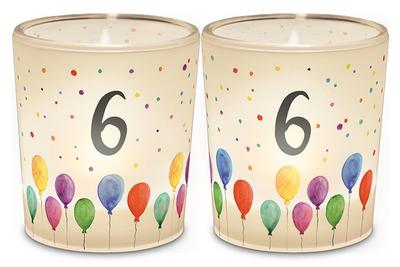 Licht + Teelicht D6H6 Geburtstag Zahl 6