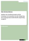 Einfluss des Attributionsstils auf die Leistung von Lernenden. Ist eine Steigerung der Leistung durch individuelle Anpassung möglich?